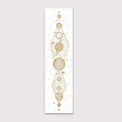 Psychedelic black & white lunar eclipse moon phase tapestry bedroom art