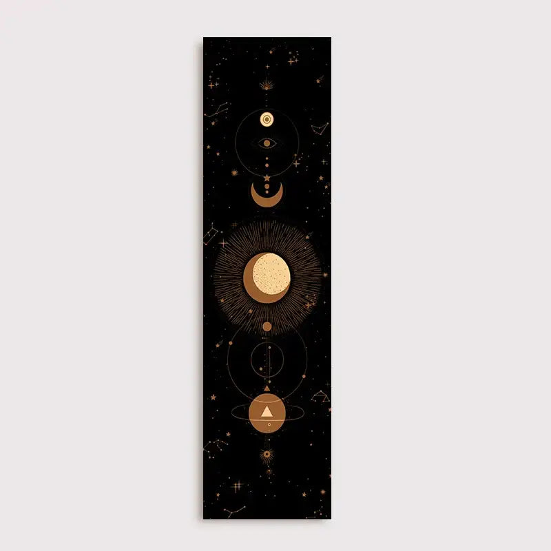 Psychedelic black & white lunar eclipse moon phase tapestry bedroom art