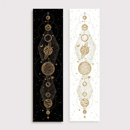 Psychedelic black & white lunar eclipse moon phase tapestry bedroom art