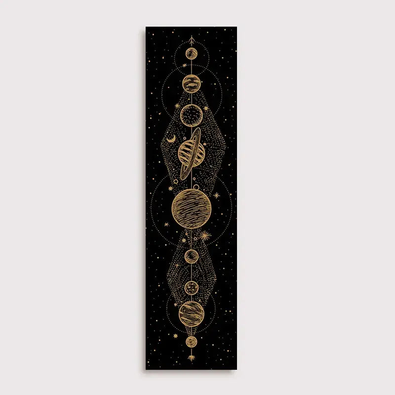 Psychedelic black & white lunar eclipse moon phase tapestry bedroom art