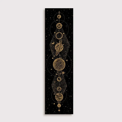 Psychedelic black & white lunar eclipse moon phase tapestry bedroom art