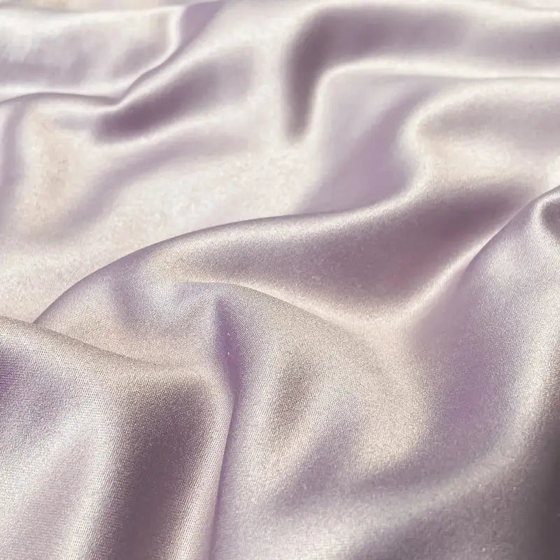 Luxe flower embroidered lavender satin quilt set bedroom decor