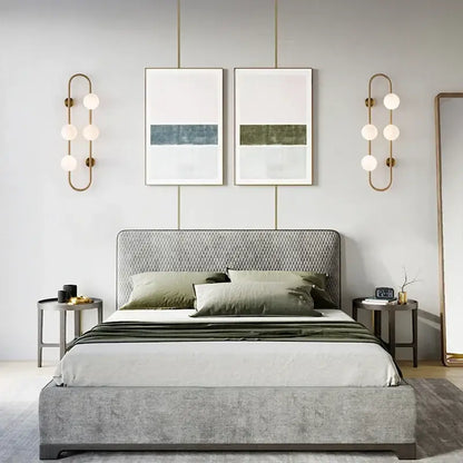 Modern gold glass ball led wall sconce bedroom minimalist light