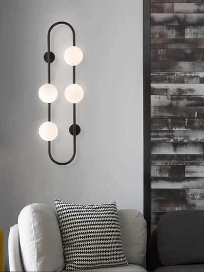 Modern gold glass ball led wall sconce bedroom minimalist light