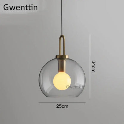 Luxe glass ball pendant lights brass and frosted glass dining room