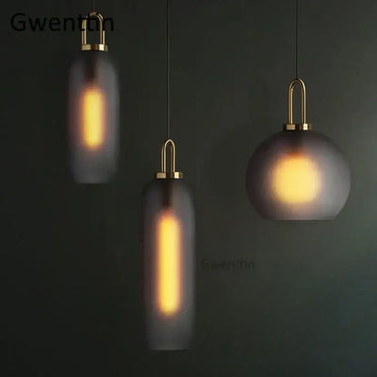 Luxe glass ball pendant lights brass and frosted glass dining room