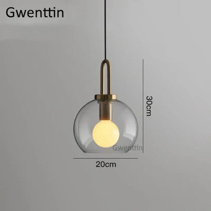 Luxe glass ball pendant lights brass and frosted glass dining room
