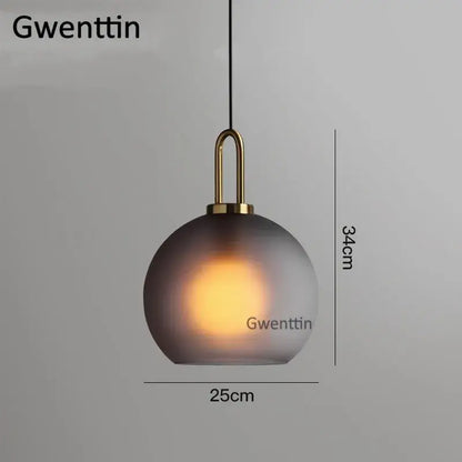 Luxe glass ball pendant lights brass and frosted glass dining room