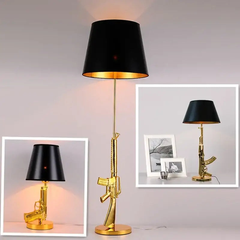 Luxe gold ak47 led floor lamp for modern living room decor