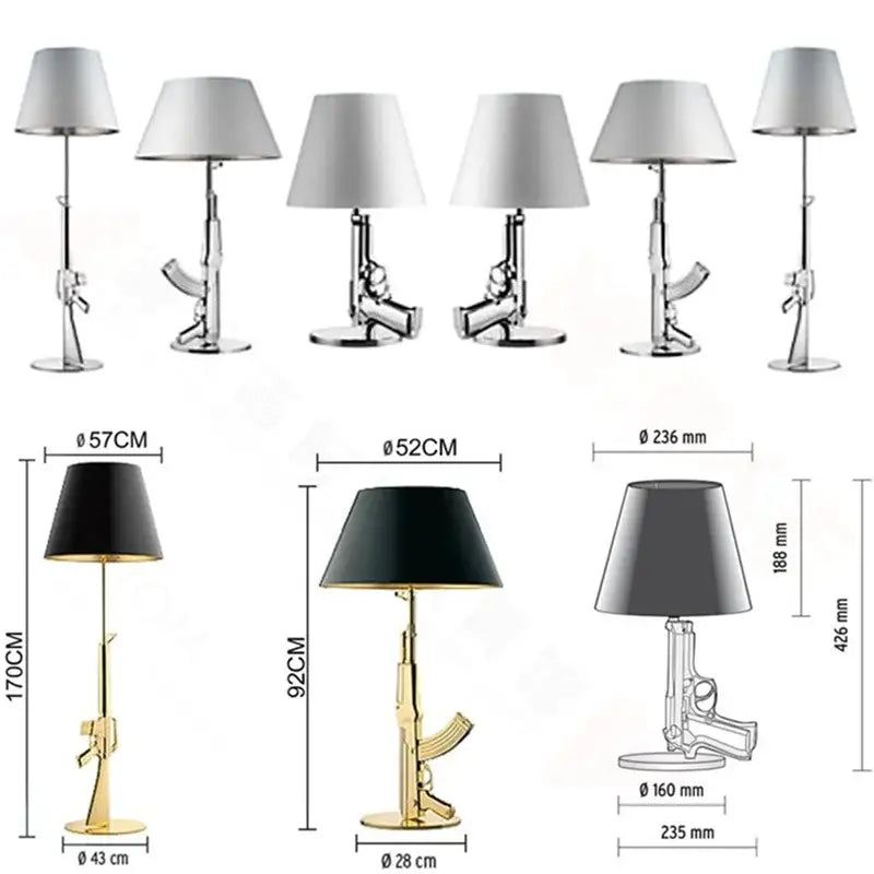 Luxe gold ak47 led floor lamp for modern living room decor