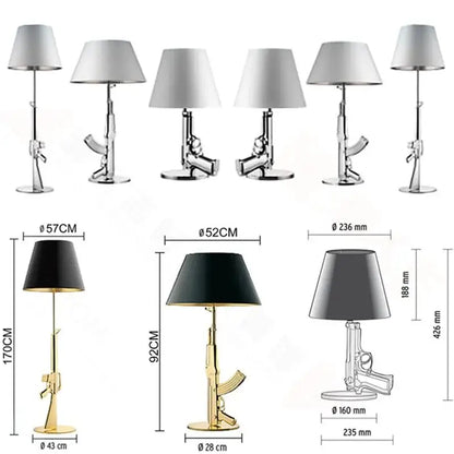 Luxe gold ak47 led floor lamp for modern living room decor