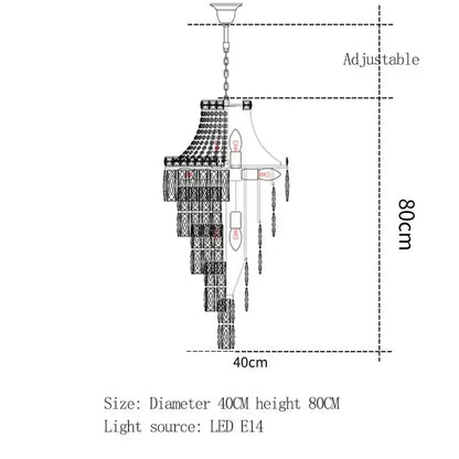 Luxe golden crystal chandelier for living room and staircase