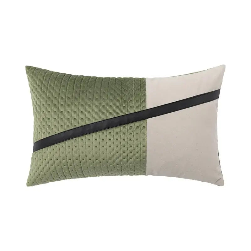 Luxe gray & white chevron beaded velvet cushion cover living room