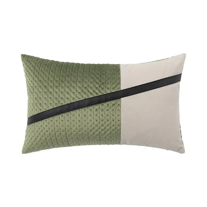 Luxe gray & white chevron beaded velvet cushion cover living room