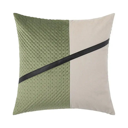 Luxe gray & white chevron beaded velvet cushion cover living room