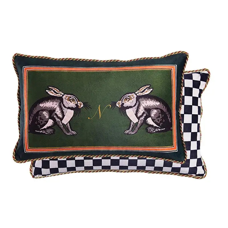 Luxe black & white greyhound decorative pillow cover living room accent