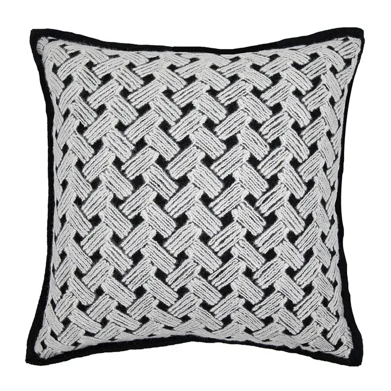 Geometric luxe hotel pillowcases black & white living room decor