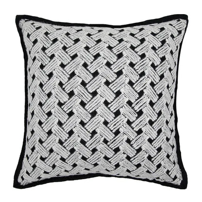 Geometric luxe hotel pillowcases black & white living room decor