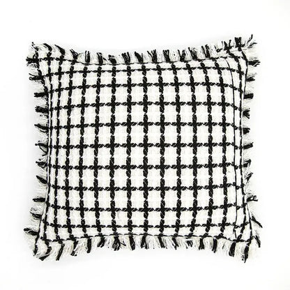 Geometric luxe hotel pillowcases black & white living room decor