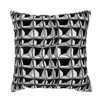 Geometric luxe hotel pillowcases black & white living room decor