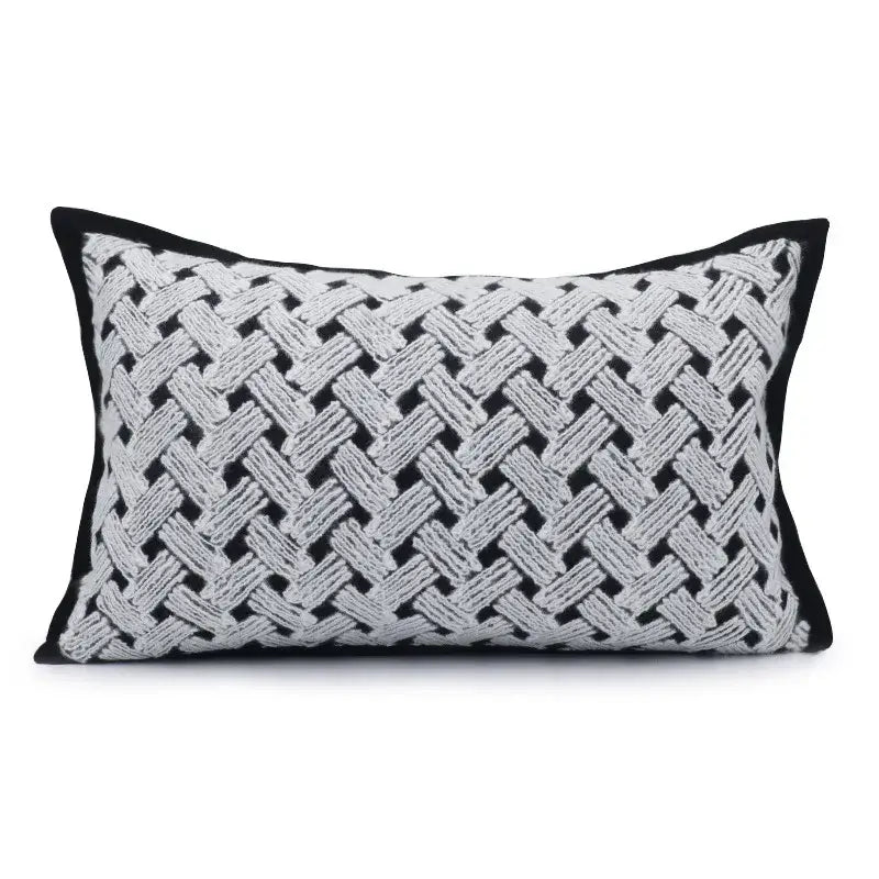 Geometric luxe hotel pillowcases black & white living room decor