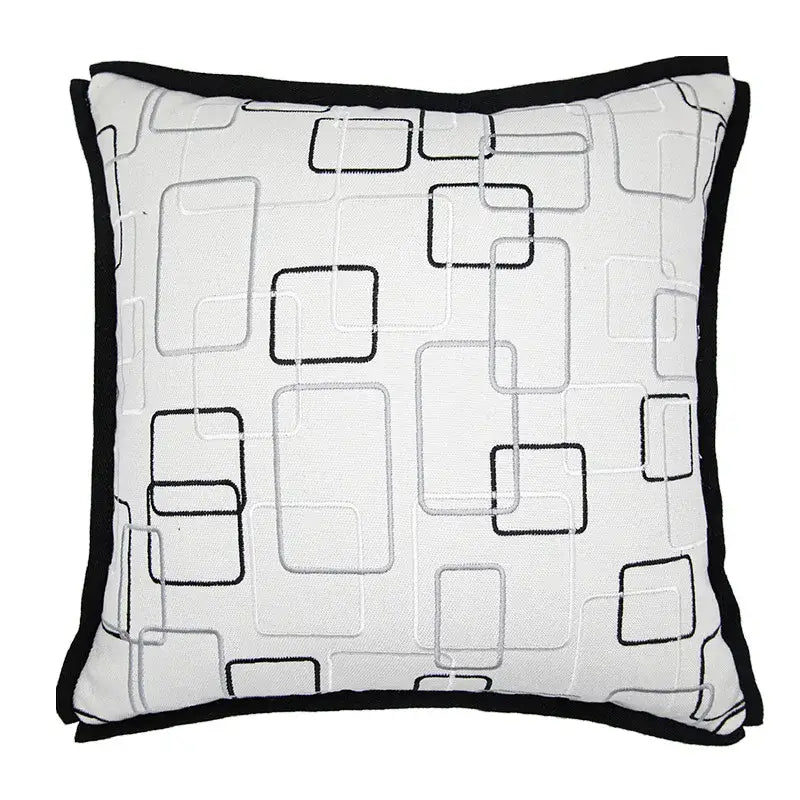 Geometric luxe hotel pillowcases black & white living room decor