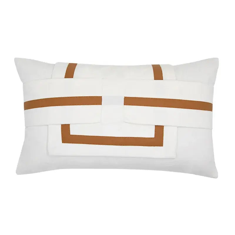 Geometric luxe hotel pillowcases black & white living room decor