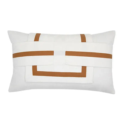 Geometric luxe hotel pillowcases black & white living room decor