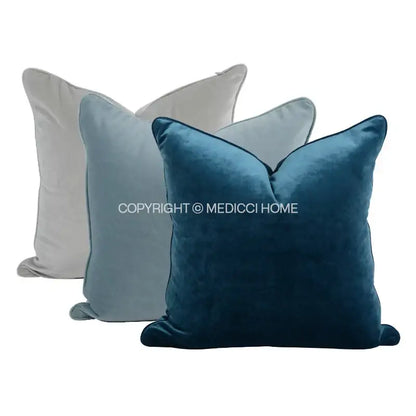 Luxe teal italy velvet pillowslip for living room sofa