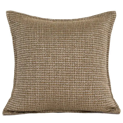 Luxe abstract brown & gray jacquard cushion covers living room