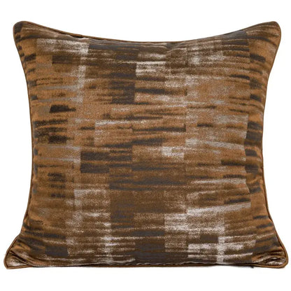Luxe abstract brown & gray jacquard cushion covers living room
