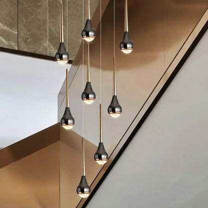 luxe loft black & gold chandelier living room pendant light