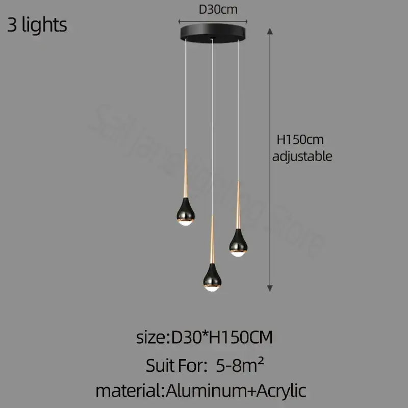 luxe loft black & gold chandelier living room pendant light