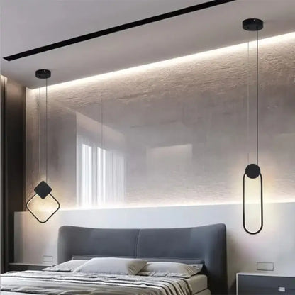 Luxe nordic black circle pendant light for living room ambiance