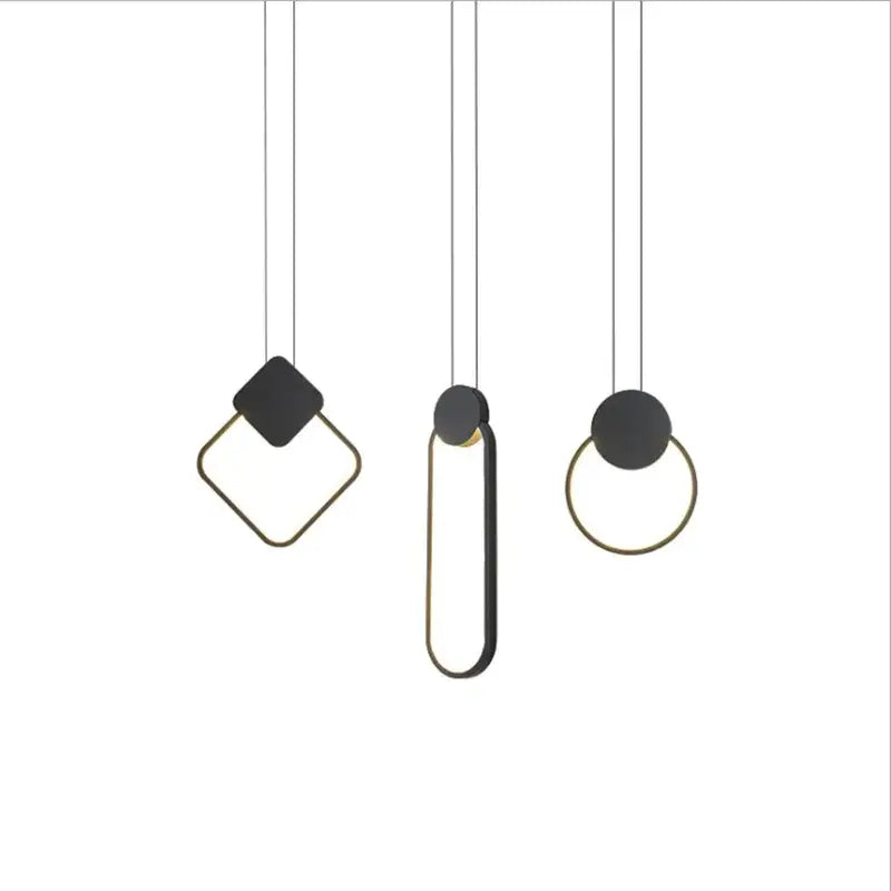 Luxe nordic black circle pendant light for living room ambiance