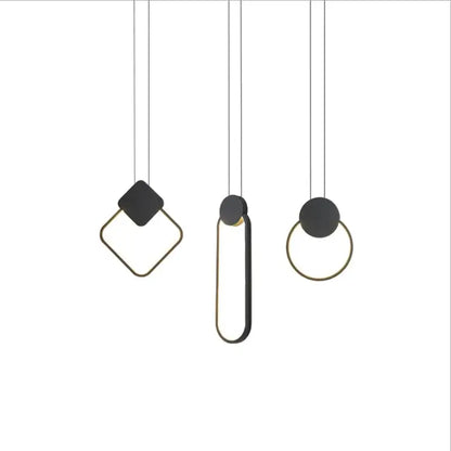 Luxe nordic black circle pendant light for living room ambiance