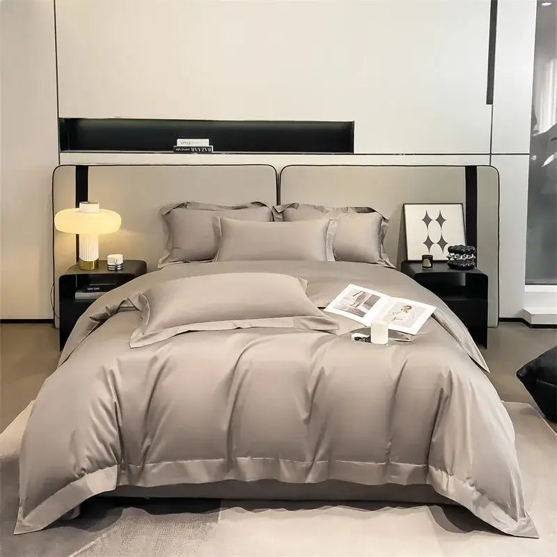 Slate blue egyptian cotton duvet cover set bedroom bedding