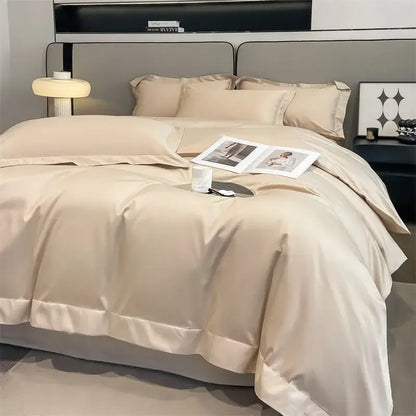 Luxurious gray satin piece duvet cover bedroom bedding set