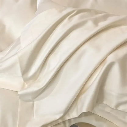 Luxurious light green satin duvet cover set bedroom bedding