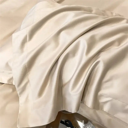 Luxurious white satin egyptian cotton duvet cover bedroom bedding set