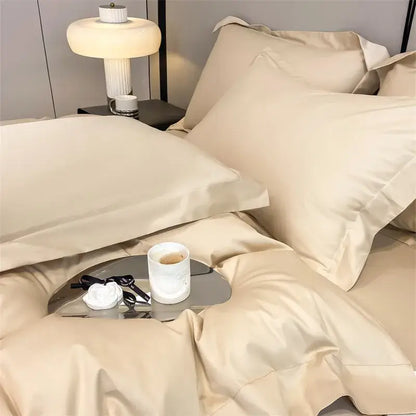 Luxurious white satin egyptian cotton duvet cover bedroom bedding set
