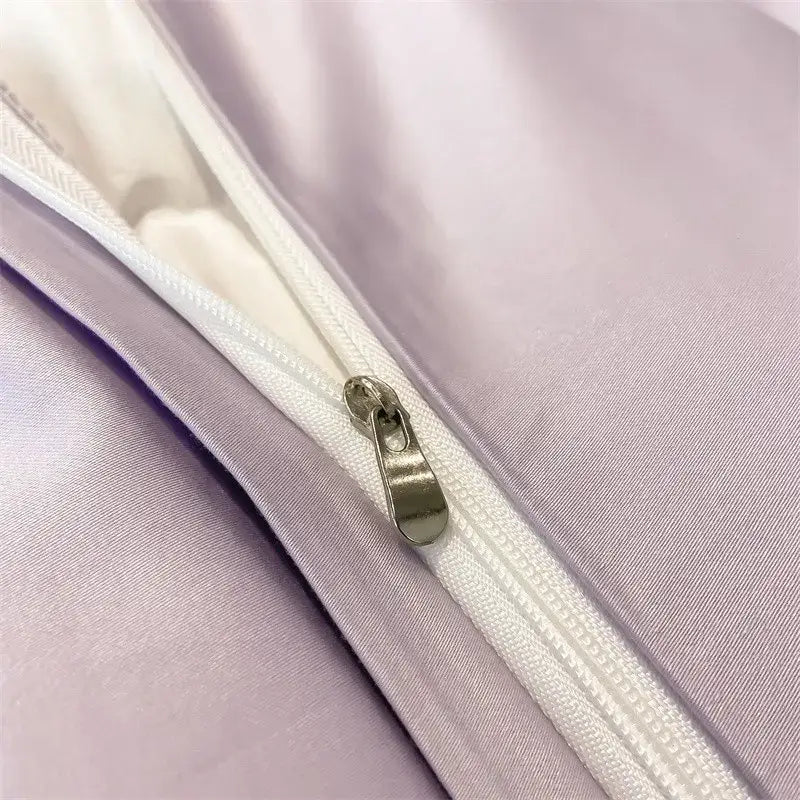 Luxurious gray satin piece duvet cover bedroom bedding set