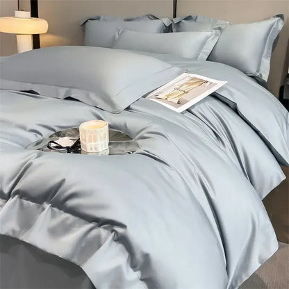 Slate blue egyptian cotton duvet cover set bedroom bedding