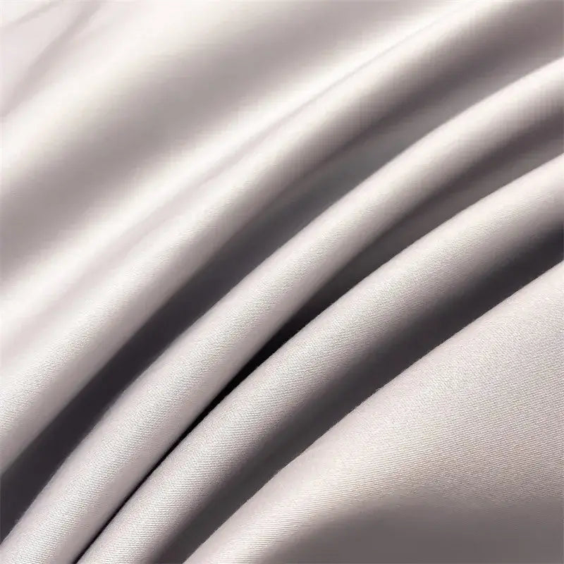 Luxurious light blue satin duvet cover set bedroom bedding