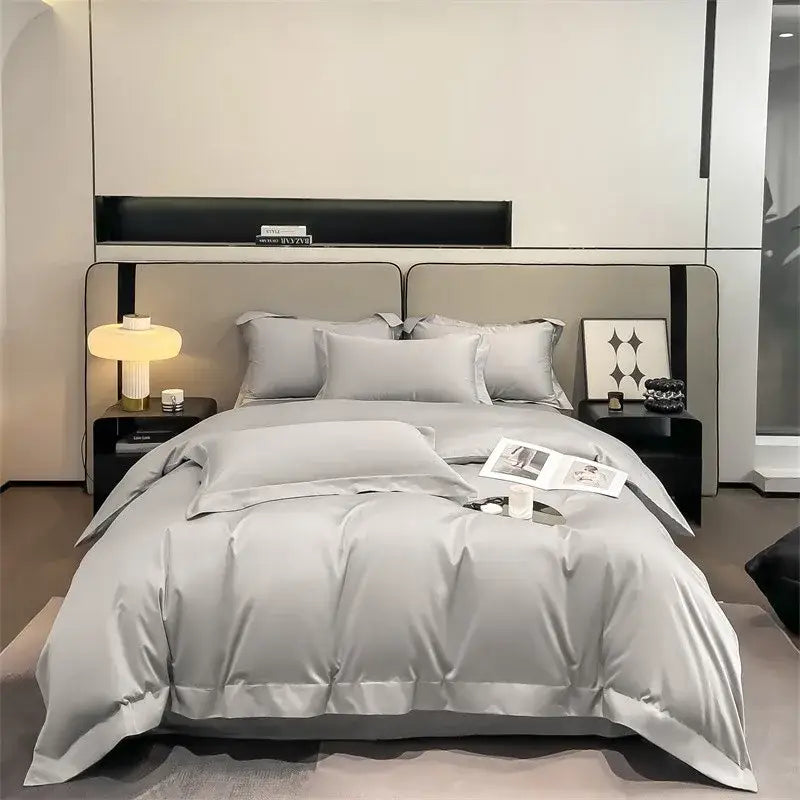 Slate blue egyptian cotton duvet cover set bedroom bedding