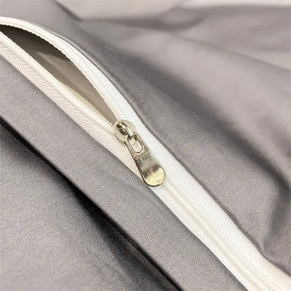 Luxurious white satin egyptian cotton duvet cover bedroom bedding set