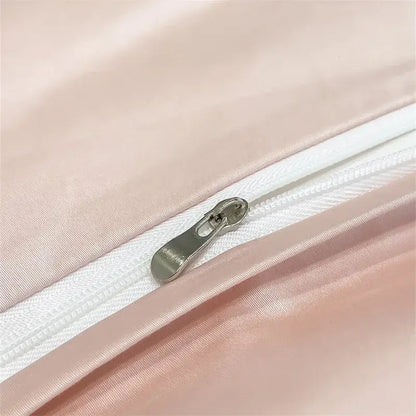Luxurious light green satin duvet cover set bedroom bedding