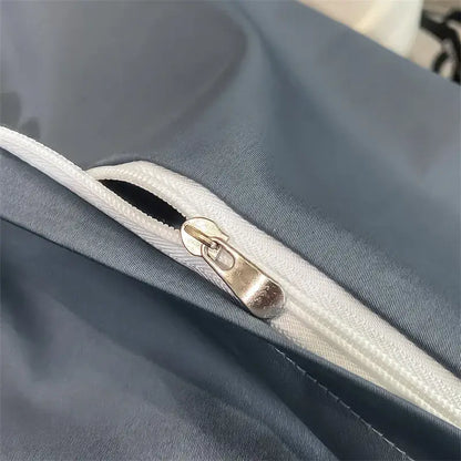 Luxurious light green satin duvet cover set bedroom bedding