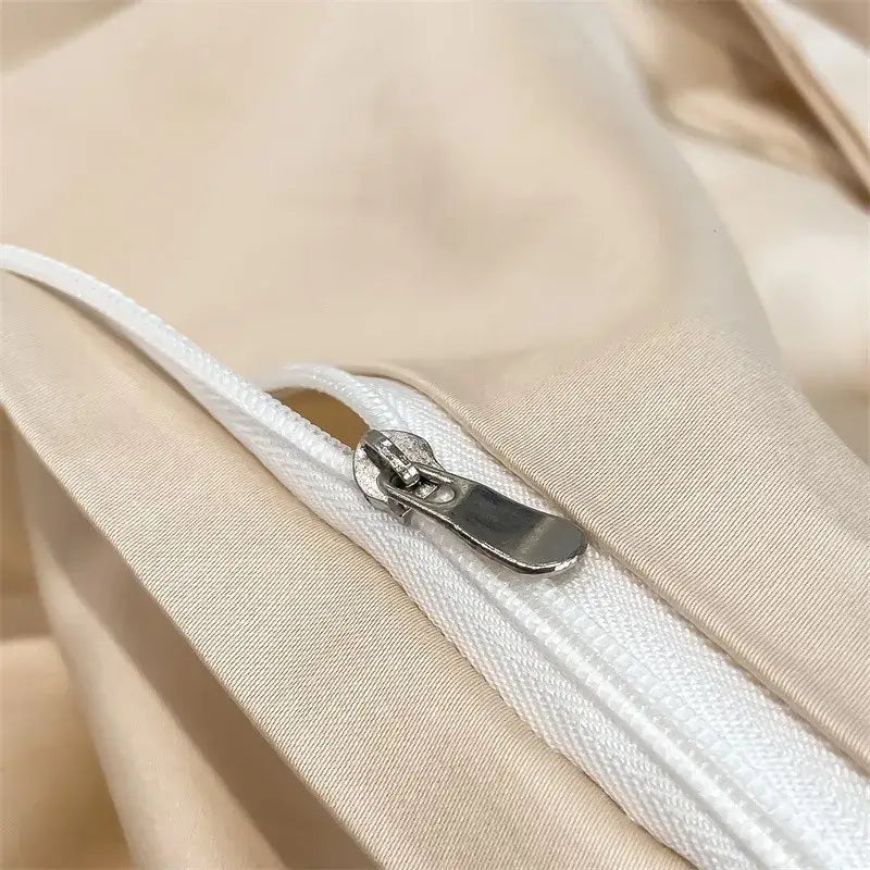 Luxurious gray satin piece duvet cover bedroom bedding set