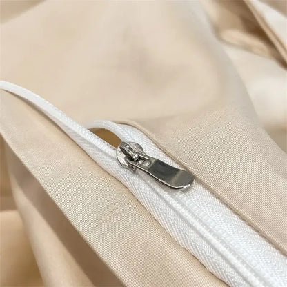 Luxurious gray satin piece duvet cover bedroom bedding set